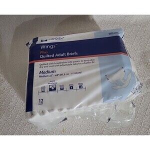 COVIDIEN PLUS QUILTED ADULT BRIEFS M 32'-44' WINGS HEAVY ABSORBENCY 12 CT (226)